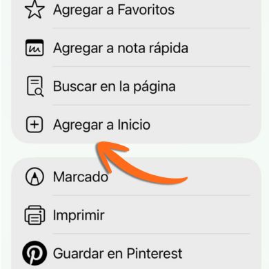 Toca Agregar a Inicio